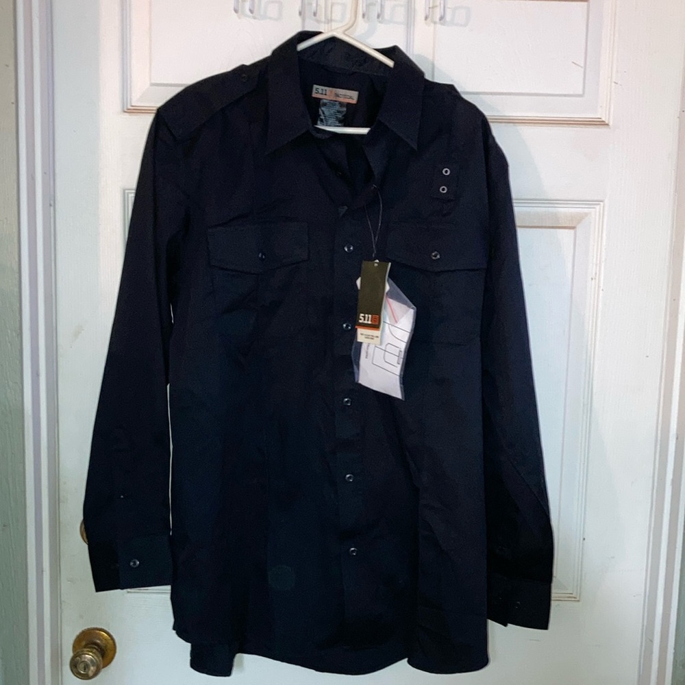5.11 Tactical Men’s Size XL/Tall Twill Blue PDU  Class A Zip & Button Up Shirt